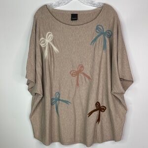 Aaeda Beige Bow Sweater Size 3X